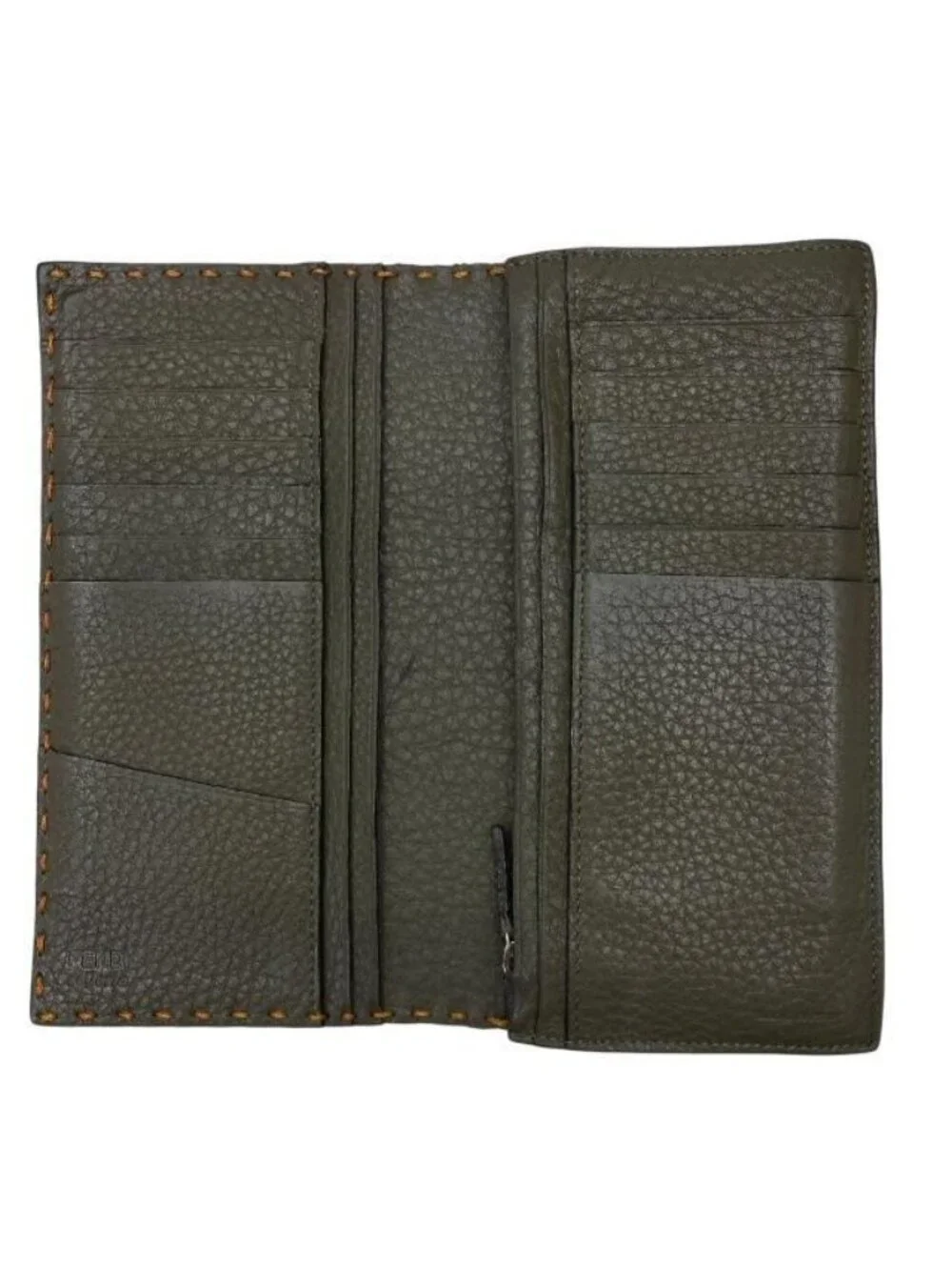 Fendi Selleria 7 M0186 Wallet Long Fold Leather Orange